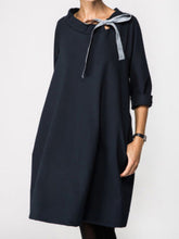 Women's Dresses Round Neck Tie Long Sleeve Dress